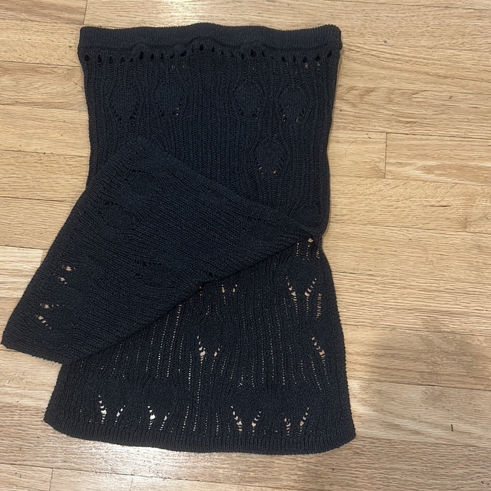 NDB Black Crochet Skirt with side slits.  Size S